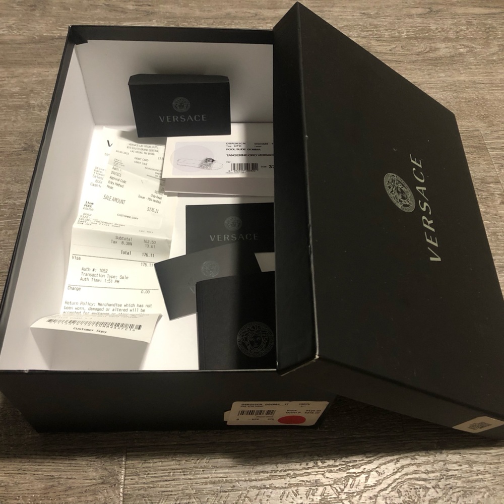 Versace empty box with receipt